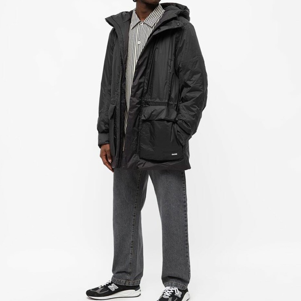 NEW Rains Men’s Alpine Nylon Parka Jacket Winter Black